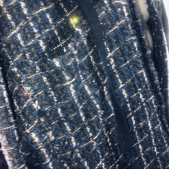 Faith Connexion European Oversized Unisex Blue Tweed Hooded Overshirt. - Picture 9 of 11